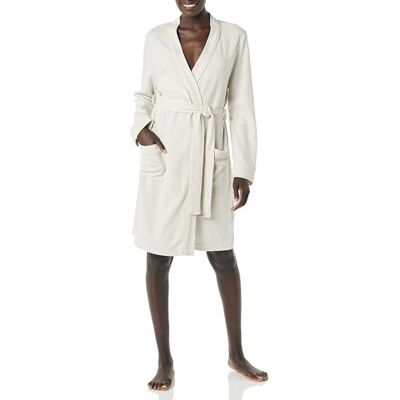 Amazon Essentials Women's Lightweight Waffle Mid-Length Dressing Gown (Available in Plus Size), Beige, S Amazon Essentials Women's Lightweight Waffle Mid-Length Dressing Gown (Available in Plus Size), Beige, S