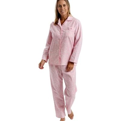 Marlon Women's Blanche Printed Brushed Cotton Pyjama Soft & Cosy Wincyette, Button-Down Pyjama, Piping Trim, Multiple Prints Marlon Women's Blanche Printed Brushed Cotton Pyjama Soft & Cosy Wincyette, Button-Down Pyjama, Piping Trim, Multiple Prints