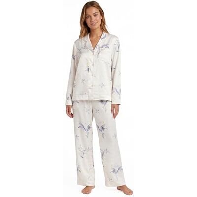 Ted Baker Sky Women’s Satin Print PJ Set, Soft Traditional Style Sleepwear with Button Front Top and Relaxed Fit Trousers Ted Baker Sky Women’s Satin Print PJ Set, Soft Traditional Style Sleepwear with Button Front Top and Relaxed Fit Trousers