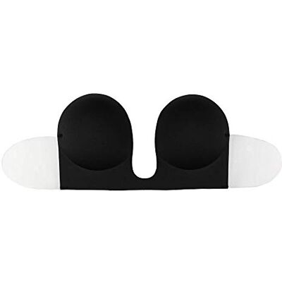 Bye Bra Seamless U-Style Bra, Invisible Adhesive Plunge Bra, Strapless and Backless, Push up Effect, for Deep V and Low Cut necklines, A-E (UK, Cup & Band, E, Standard, Black) Bye Bra Seamless U-Style Bra, Invisible Adhesive Plunge Bra, Strapless and Backless, Push up Effect, for Deep V and Low Cut necklines, A-E (UK, Cup & Band, E, Standard, Black)