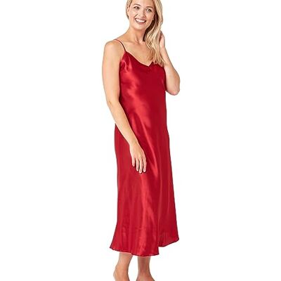 Indigo Sky Women's Samsara Long Satin Chemise, Rouge Red, 20-22 Indigo Sky Women's Samsara Long Satin Chemise, Rouge Red, 20-22