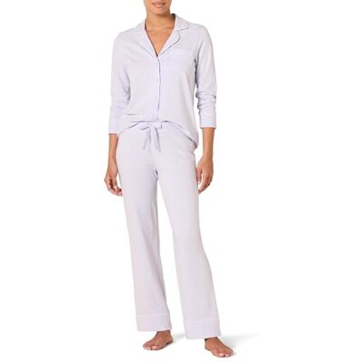 Amazon Essentials Women's Cotton Modal Long-Sleeve Shirt and Full-Length Bottom Pyjama Set Amazon Essentials Women's Cotton Modal Long-Sleeve Shirt and Full-Length Bottom Pyjama Set