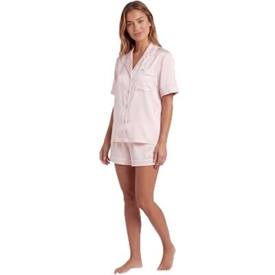 Ted Baker Sybil Women’s Satin Jacquard Short Pyjama Set, Button Through Shirt with Matching Shorts Ted Baker Sybil Women’s Satin Jacquard Short Pyjama Set, Button Through Shirt with Matching Shorts