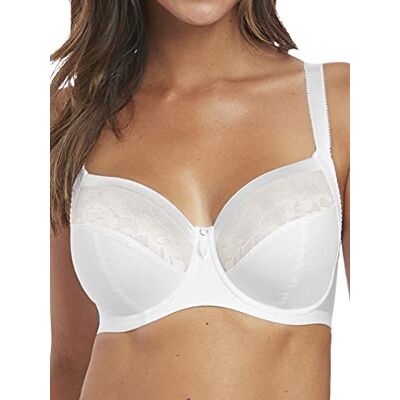 Fantasie Women's Illusion Underwire Side Suport Bra Full Coverage, Sheer, White, 38E Fantasie Women's Illusion Underwire Side Suport Bra Full Coverage, Sheer, White, 38E