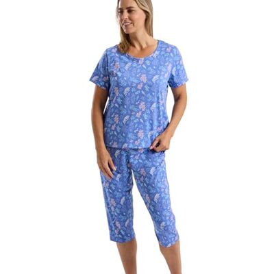 Marlon Women's Maura Soft Knitted Cropped Pyjama With Short Sleeves Marlon Women's Maura Soft Knitted Cropped Pyjama With Short Sleeves