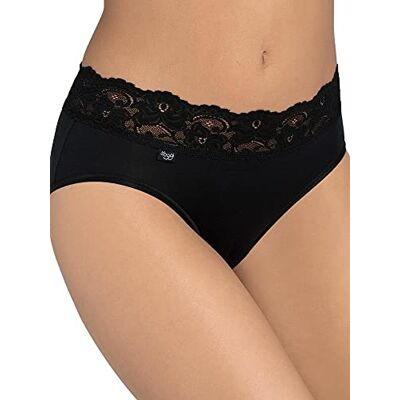 Sloggi Women's Slw Romance Mid H Slip, Black (Black 0004), 18 UK Sloggi Women's Slw Romance Mid H Slip, Black (Black 0004), 18 UK