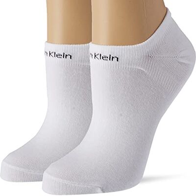 Calvin Klein Women's Gripper Trainer Socks (Pack of 2), White, One Size Calvin Klein Women's Gripper Trainer Socks (Pack of 2), White, One Size