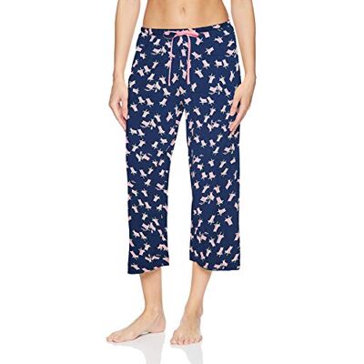 HUE Women's Basic Printed Knit Capri Pajama Sleep Pant, Made with Temperature Control Technology Pajama Bottoms HUE Women's Basic Printed Knit Capri Pajama Sleep Pant, Made with Temperature Control Technology Pajama Bottoms