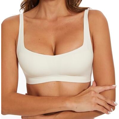 Haullps Women's Seamless Bralette Comfortable, Seamless, Lightweight, Versatile, Neutral-Toned with Striped Pattern (Pack of 1) Haullps Women's Seamless Bralette Comfortable, Seamless, Lightweight, Versatile, Neutral-Toned with Striped Pattern (Pack of 1)