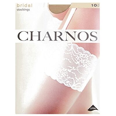 Charnos Women's 1PP 10 Denier Bridal Lace Stockings Matt Fein Plain 10 DEN Hold up Stockings, Beige (Champagne/Ivory), Small Charnos Women's 1PP 10 Denier Bridal Lace Stockings Matt Fein Plain 10 DEN Hold up Stockings, Beige (Champagne/Ivory), Small