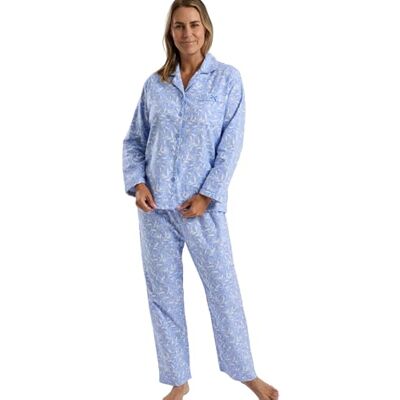 Marlon Women's Blanche Printed Brushed Cotton Pyjama Soft & Cosy Wincyette, Button-Down Pyjama, Piping Trim, Multiple Prints Marlon Women's Blanche Printed Brushed Cotton Pyjama Soft & Cosy Wincyette, Button-Down Pyjama, Piping Trim, Multiple Prints