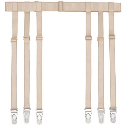 IMOMOTO Black Womens Suspender Garter Belt for Thigh High Socks Stockings Boots Plus Size, Nude, 6 Straps Garter Clips, One Size IMOMOTO Black Womens Suspender Garter Belt for Thigh High Socks Stockings Boots Plus Size, Nude, 6 Straps Garter Clips, One Size