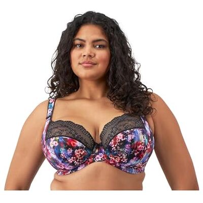 Elomi Women's Plus Size Lucie Stretch Lace Underwire Plunge Bra, Cherry Blossom, 34H US Elomi Women's Plus Size Lucie Stretch Lace Underwire Plunge Bra, Cherry Blossom, 34H US