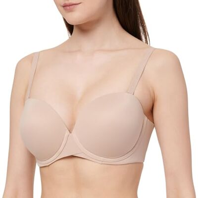 Calvin Klein Women’s Lightly Lined Strapless Bra with Stretch, Beige (Cedar), 34C Calvin Klein Women’s Lightly Lined Strapless Bra with Stretch, Beige (Cedar), 34C