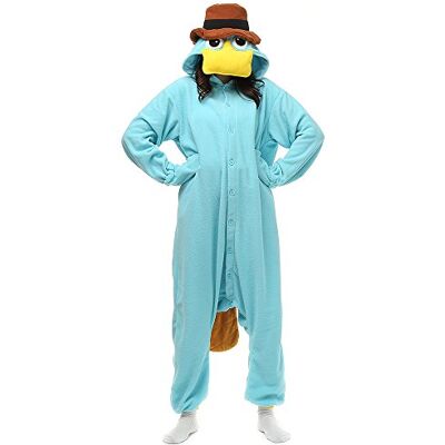 Wishliker Unisex Adult Kigurumi Onesie Pyjamas Platypus Christmas Costumer SkyBlue,L:170-178cm(5'7"-5'10") Wishliker Unisex Adult Kigurumi Onesie Pyjamas Platypus Christmas Costumer SkyBlue,L:170-178cm(5'7"-5'10")