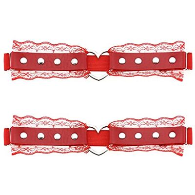 eYLun Women Girl Leather Heart Garters Leg Ring Belt Punk Studded Lace Elastic Thigh Ring Garters Adjustable, Red, One Size eYLun Women Girl Leather Heart Garters Leg Ring Belt Punk Studded Lace Elastic Thigh Ring Garters Adjustable, Red, One Size