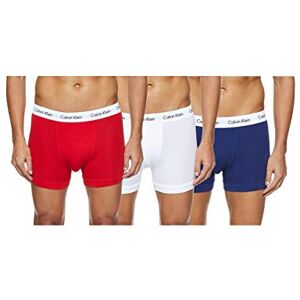 Calvin Klein Men's Trunk, White/Red Ginger/Pyro Blue, S Calvin Klein Men's Trunk, White/Red Ginger/Pyro Blue, S