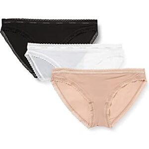 Calvin Klein Women'sBikini PantiesBikini 3Pk 000Qd3804EMulticolour (Black/White/Honey Almond) XS Calvin Klein Women'sBikini PantiesBikini 3Pk 000Qd3804EMulticolour (Black/White/Honey Almond) XS