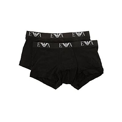 Emporio Armani Intimates Stretch 2-Pack Without Fly Men's Trunks Black X-Large Emporio Armani Intimates Stretch 2-Pack Without Fly Men's Trunks Black X-Large