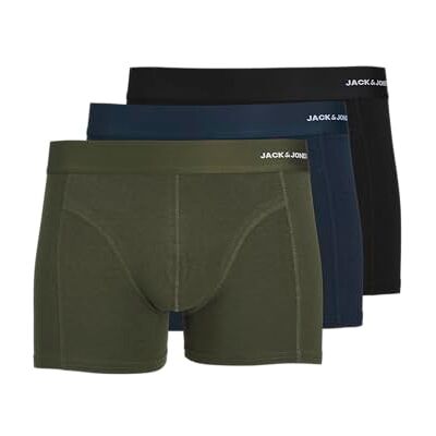 JACK & JONES Men's Jacbasic Bamboo Trunks 3 Pack Noos Boxer Shorts, Forest Night, XXL JACK & JONES Men's Jacbasic Bamboo Trunks 3 Pack Noos Boxer Shorts, Forest Night, XXL