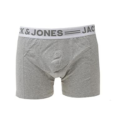 JACK & JONES Jack and Jones Men's Sense Trunks Core NOOS 1-2-3 2014 Set of 3 Boxer Shorts, Light Grey Melange, X-Large JACK & JONES Jack and Jones Men's Sense Trunks Core NOOS 1-2-3 2014 Set of 3 Boxer Shorts, Light Grey Melange, X-Large