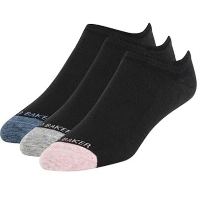 Ted Baker Men's 3 Pack Liner Socks, Pink/Grey/Denim Heather, One Size Ted Baker Men's 3 Pack Liner Socks, Pink/Grey/Denim Heather, One Size