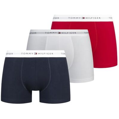 Tommy Hilfiger Men's 3P Trunk UM0UM03889 Trunk, Multi (Primary Red/White/Desert Sky), S Tommy Hilfiger Men's 3P Trunk UM0UM03889 Trunk, Multi (Primary Red/White/Desert Sky), S