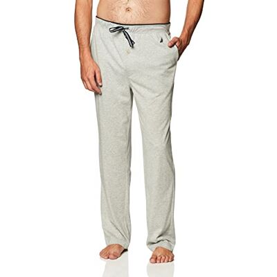 Nautica Men's Soft Knit Sleep Lounge Pant Pajama Bottom, Grey Heather, M Nautica Men's Soft Knit Sleep Lounge Pant Pajama Bottom, Grey Heather, M