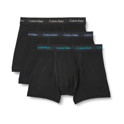 Calvin Klein Men’s 3 Pack Trunks, Blue (BLACK BODIES AND WBs WITH DRIFTWOOD), S Calvin Klein Men’s 3 Pack Trunks, Blue (BLACK BODIES AND WBs WITH DRIFTWOOD), S