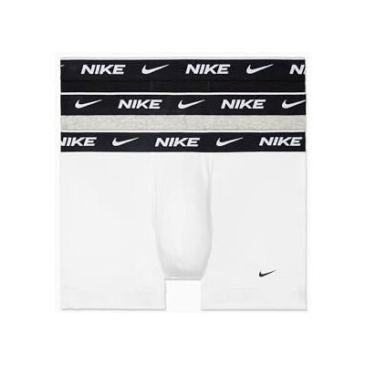 Nike mens Men's Essential Cotton Stretch W/Fly Boxer Brief 3pk Underwear, White/Heather Grey/Black, XXL Nike mens Men's Essential Cotton Stretch W/Fly Boxer Brief 3pk Underwear, White/Heather Grey/Black, XXL