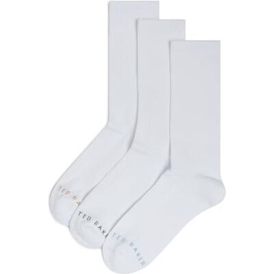 Ted Baker london crewa-three pack of sports crew sock, white Ted Baker london crewa-three pack of sports crew sock, white