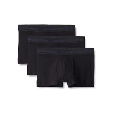 Calvin Klein Men’s 3 Pack Low Rise Trunks, Multi (Black Bodies W/White/Blue Shadow/M), L Calvin Klein Men’s 3 Pack Low Rise Trunks, Multi (Black Bodies W/White/Blue Shadow/M), L