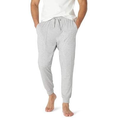 Amazon Essentials Men's Knitted Cotton Blend Jogger Pyjama Bottoms, Medium Grey Heather, XXL Amazon Essentials Men's Knitted Cotton Blend Jogger Pyjama Bottoms, Medium Grey Heather, XXL