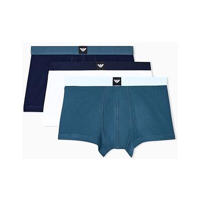 Emporio Armani Men's Essential LOGOLABEL 3-Pack Trunk Blue M Emporio Armani Men's Essential LOGOLABEL 3-Pack Trunk Blue M