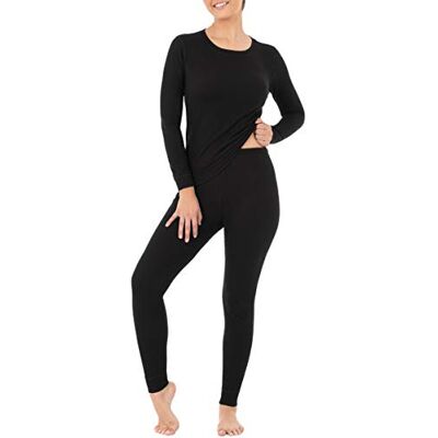 Fruit of the Loom Women's Micro Waffle Premium Thermal Set Pajama, Black, 4X Plus Fruit of the Loom Women's Micro Waffle Premium Thermal Set Pajama, Black, 4X Plus