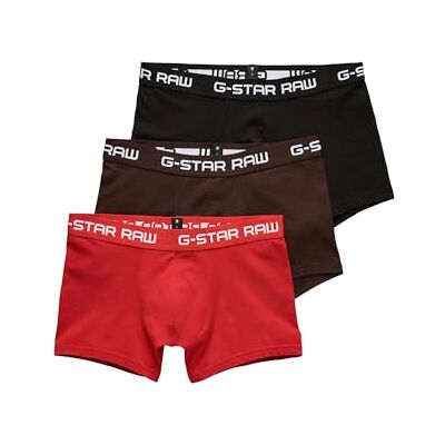 G-STAR Men's Classic Trunk Color 3-Pack, Multicolour (dk flame/deep bordeaux/black D05095-2058-8527), M G-STAR Men's Classic Trunk Color 3-Pack, Multicolour (dk flame/deep bordeaux/black D05095-2058-8527), M