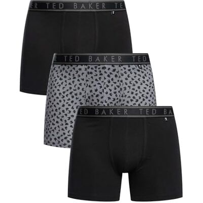 Ted Baker 3-Pack Cotton Fashion Boxer Brief,Black Bolt On/Brush Strokes/Black,M Ted Baker 3-Pack Cotton Fashion Boxer Brief,Black Bolt On/Brush Strokes/Black,M