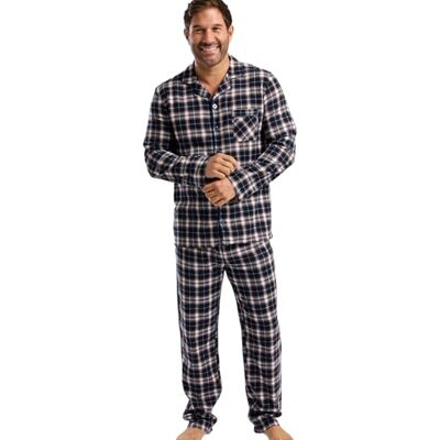 West Ridge Men’s Hebden Classic Brushed Cotton Piped Pyjama Set, Check, L West Ridge Men’s Hebden Classic Brushed Cotton Piped Pyjama Set, Check, L