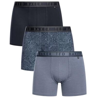 Ted Baker 3-Pack Cotton Fashion Boxer Brief,Navy/Amythys/Folkstone Grey,XL Ted Baker 3-Pack Cotton Fashion Boxer Brief,Navy/Amythys/Folkstone Grey,XL