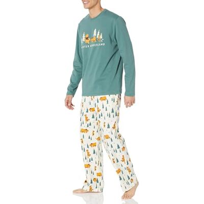 Amazon Essentials Disney Marvel Star Wars Men's Flannel Pyjama Sleep Sets, Pooh Holiday Forest Mens, S Amazon Essentials Disney Marvel Star Wars Men's Flannel Pyjama Sleep Sets, Pooh Holiday Forest Mens, S