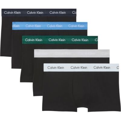 Calvin Klein Men Low-Rise Boxer Short Trunks Stretch Cotton Pack of 5 Calvin Klein Men Low-Rise Boxer Short Trunks Stretch Cotton Pack of 5