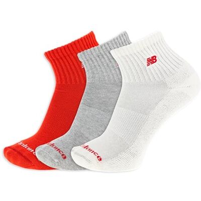 New Balance Patch Logo Ankle Socks-3 Pairs-Cushioned Moisture Wicking, Red Assorted, Large New Balance Patch Logo Ankle Socks-3 Pairs-Cushioned Moisture Wicking, Red Assorted, Large
