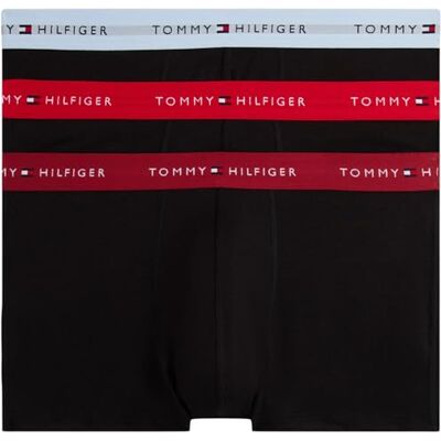 Tommy Hilfiger Men’s 3 Pack Trunks with Logo Waistband, Multicolor (Prim Red/Reg Red/Vess Blu), S Tommy Hilfiger Men’s 3 Pack Trunks with Logo Waistband, Multicolor (Prim Red/Reg Red/Vess Blu), S