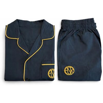 AS Roma Unisex Adult Pyjama Set Logo Jacket & Trousers (Pack of 2), blue, XL AS Roma Unisex Adult Pyjama Set Logo Jacket & Trousers (Pack of 2), blue, XL
