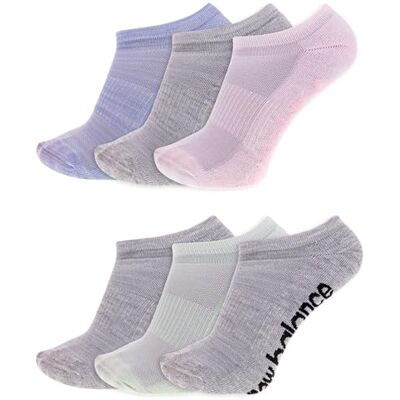 New Balance Performance Cushioned No Show Socks-6 & 12 Moisture Wicking, Grey Assorted (6 Pairs), Medium New Balance Performance Cushioned No Show Socks-6 & 12 Moisture Wicking, Grey Assorted (6 Pairs), Medium