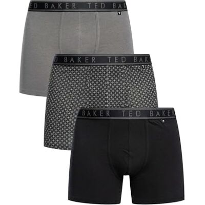 Ted Baker 3-Pack Cotton Fashion Boxer Brief,Grey Cubs/Charocal Grey/Black,M Ted Baker 3-Pack Cotton Fashion Boxer Brief,Grey Cubs/Charocal Grey/Black,M