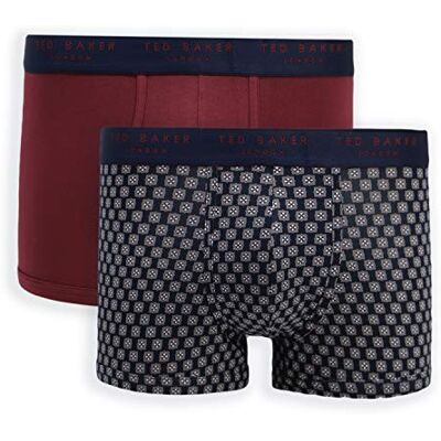 Ted Baker London, 2 Pack Cotton Stretch Trunk, Mineral Red Tile/Zinfandel, Large Ted Baker London, 2 Pack Cotton Stretch Trunk, Mineral Red Tile/Zinfandel, Large