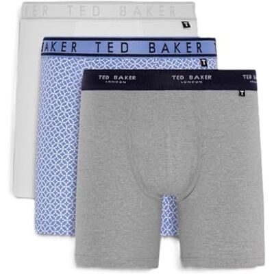 Ted Baker 3-Pack Cotton Boxer Brief Size M White/Blue Tile/Heather Grey Ted Baker 3-Pack Cotton Boxer Brief Size M White/Blue Tile/Heather Grey