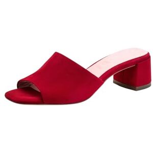 Tamaris Women's leather mule with block heel red 8 UK Tamaris Women's leather mule with block heel red 8 UK