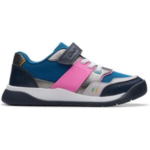 Clarks Girls Lune Flex K. Sneaker, Silver Combi, 7 UK Child Clarks Girls Lune Flex K. Sneaker, Silver Combi, 7 UK Child
